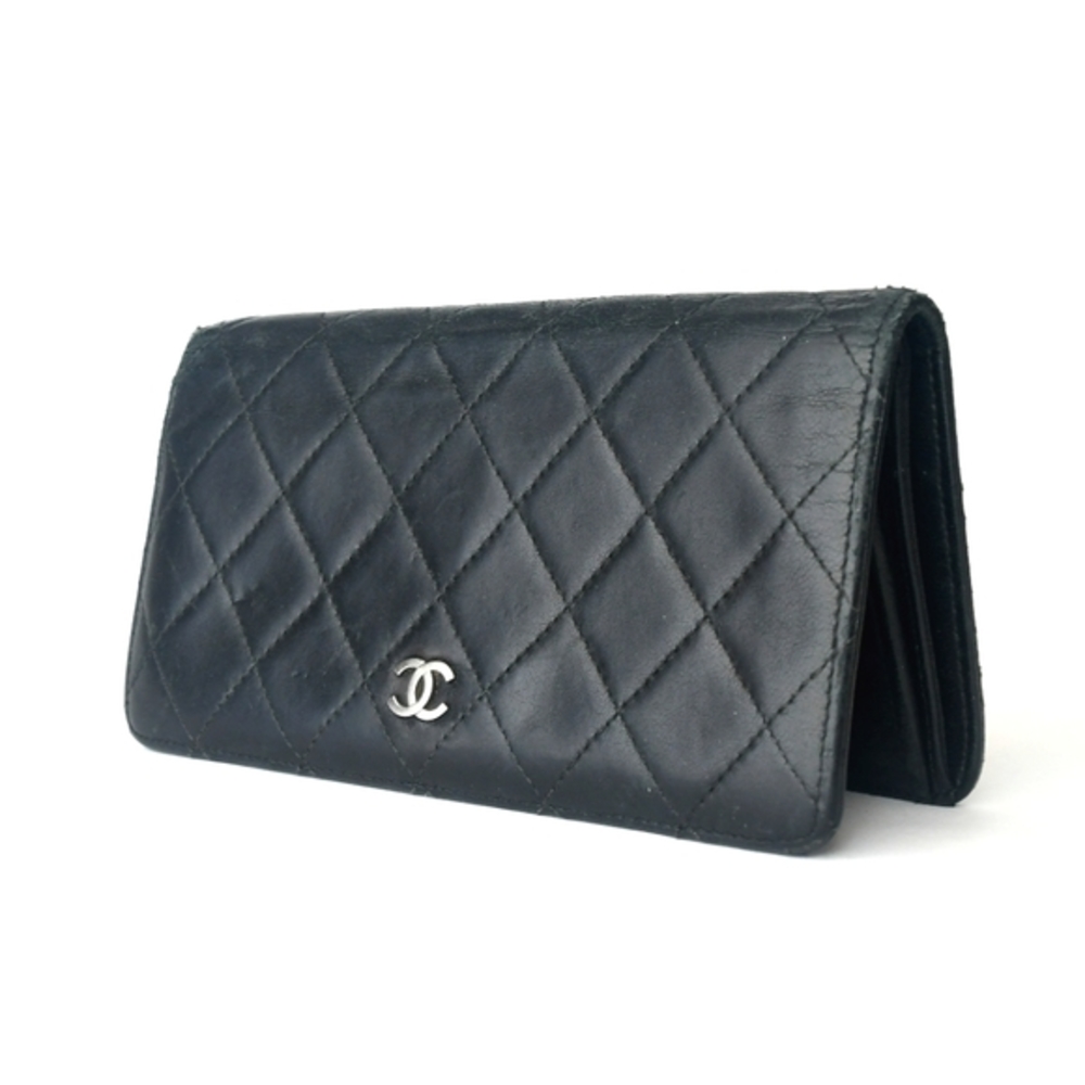 SOLD🥀 Authentic CHANEL Lambskin Quilted Yen Wallet in Black ~ Room For iPhones - Picture 12 of 13